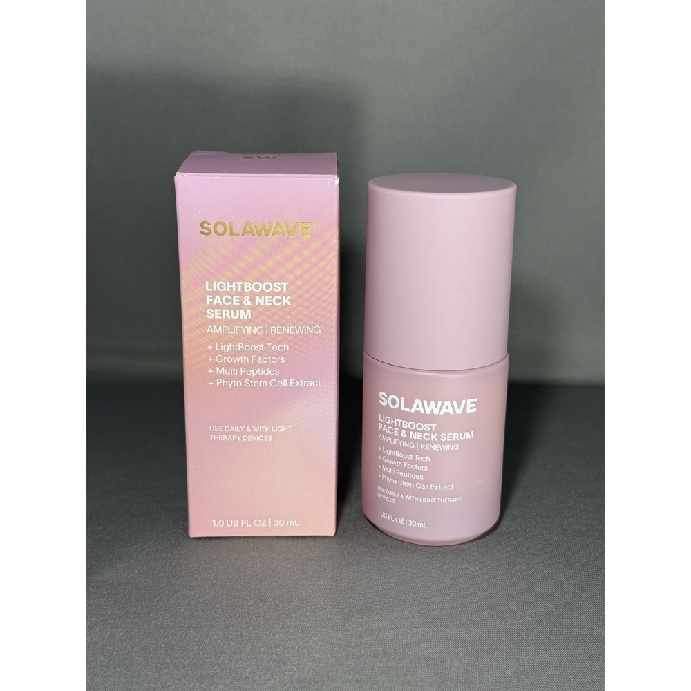 Solawave Lightboost Face & Neck Serum 1.0 Fl Oz/30 Ml. NEW in Box Light Boost